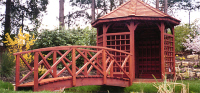 Bridge 13 - 10ft (3.04m) Chinese style bridge stained Cedar to match summer-house. All components normally kept in stock.
				  £828